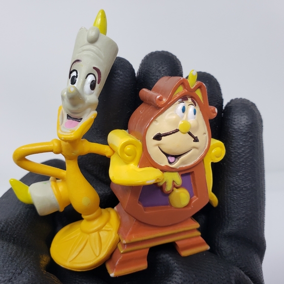 Disney Beauty & The Beast Lumiere Cogsworth Toy Figure - Picture 16 of 16